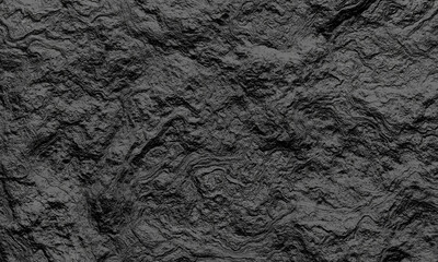 3D rendered abstract black cooled lava background