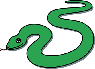 Fototapeta premium 巳年にふさわしい舌を出した１匹の蛇のイラスト