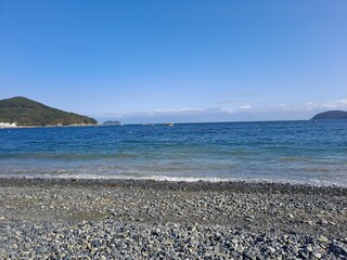 Stone beach with waves