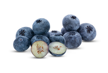 Blueberry fruit isolated on white background.