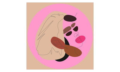 illustration of a pink