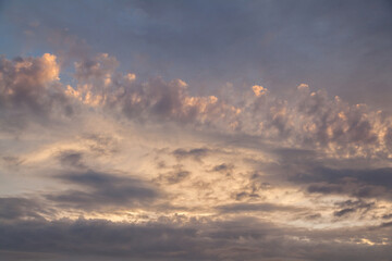 Naklejka na ściany i meble Contrast sky sunset clouds texture background