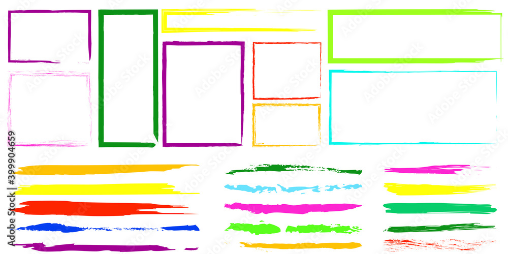 Poster multicolored rectangles in vintage style on white background. grunge texture. hand drawn abstract ve