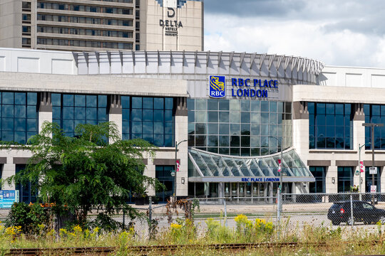 London, Ontario, Canada - August 30, 2020: RBC Place London building in London, Ontario, Canada. RBC Place London is the largest convention centre in Southwestern Ontario.  
