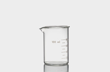 Laboratory glassware and Science concept , beaker flask isolated on white background.	