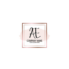 Initial AE Handwriting, Wedding Monogram Logo Design, Modern Minimalistic and Floral templates for Invitation cards	
