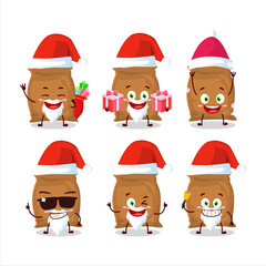 Santa Claus emoticons with flour sack cartoon character