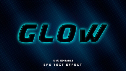 editable neon lights text effect style template