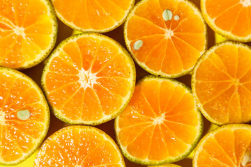Fototapeta na wymiar orange slices background