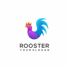 Logo illustration rooster gradient colorful vector design