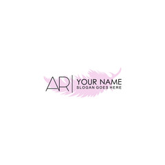 Initial AR Handwriting, Wedding Monogram Logo Design, Modern Minimalistic and Floral templates for Invitation cards	
