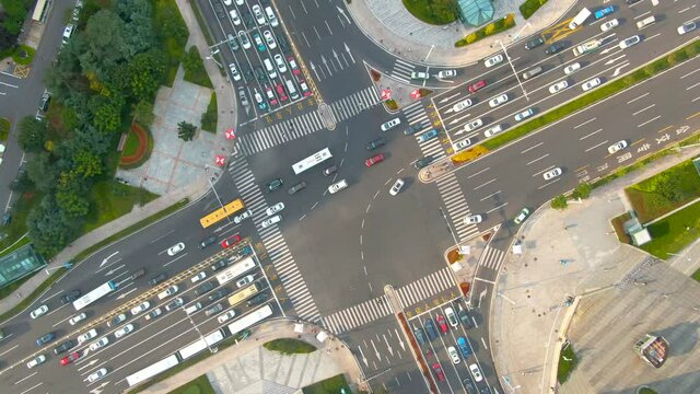 Aerial photography of urban road crossroads