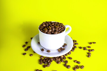 cup of coffee and beans