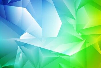 Light Blue, Green vector template with crystals, triangles.