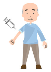 注射をうける高齢者