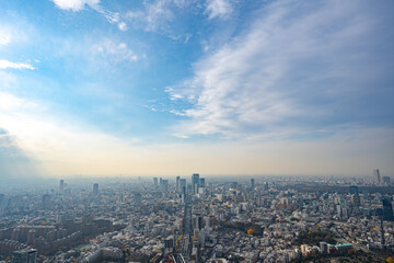 【六本木ヒルズより】東京都内、都市景観/渋谷方面