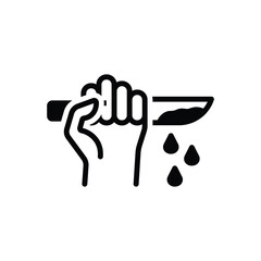 Black solid icon for murder
