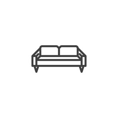 Obraz na płótnie Canvas Couch sofa line icon. linear style sign for mobile concept and web design. Sofa, seat furniture outline vector icon. Symbol, logo illustration. Vector graphics
