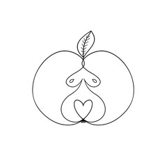 Woman in an Apple. Eve. Erotica. Vitamins and healthy lifestyle.