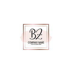 Fototapeta na wymiar Initial BZ Handwriting, Wedding Monogram Logo Design, Modern Minimalistic and Floral templates for Invitation cards 