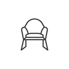 Armchair furniture line icon. linear style sign for mobile concept and web design. Modern armchair outline vector icon. Symbol, logo illustration. Vector graphics
