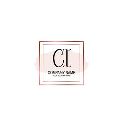 Initial CI Handwriting, Wedding Monogram Logo Design, Modern Minimalistic and Floral templates for Invitation cards	
