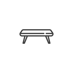 Footstool bench line icon. linear style sign for mobile concept and web design. Seater bench outline vector icon. Symbol, logo illustration. Vector graphics
