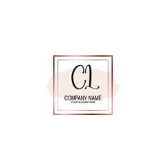 Initial CL Handwriting, Wedding Monogram Logo Design, Modern Minimalistic and Floral templates for Invitation cards	
