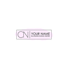 Initial CN Handwriting, Wedding Monogram Logo Design, Modern Minimalistic and Floral templates for Invitation cards	
