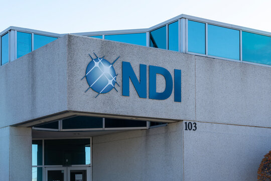 Waterloo, Ontario, Canada- October 17, 2020: NDI building in Waterloo, Ontario, Canada. Northern Digital Inc. is a global leading innovator and manufacturer of advanced 3D measurement.