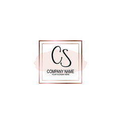 Initial CS Handwriting, Wedding Monogram Logo Design, Modern Minimalistic and Floral templates for Invitation cards	
