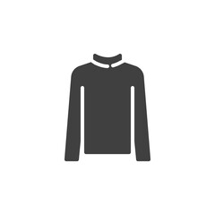 Turtleneck sweater vector icon. filled flat sign for mobile concept and web design. Women turtleneck glyph icon. Symbol, logo illustration. Vector graphics