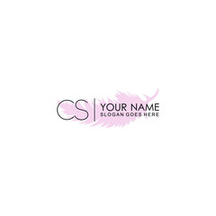 Initial CS Handwriting, Wedding Monogram Logo Design, Modern Minimalistic and Floral templates for Invitation cards	
