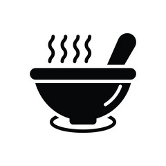 Black solid icon for soup
