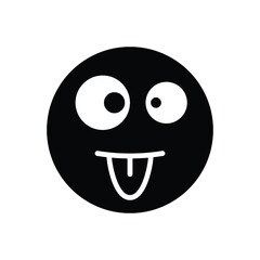 Fototapeta premium Black solid icon for crazy 