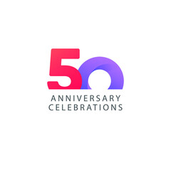 50 years anniversary design template.
