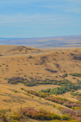 The landscape of the Blue Mountains in northeastern Oregon