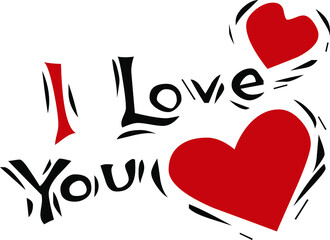 Vector calligraphy.i love you.Typography poster.