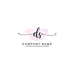 Initial DS Handwriting, Wedding Monogram Logo Design, Modern Minimalistic and Floral templates for Invitation cards	
