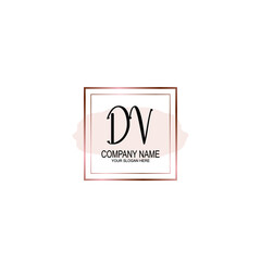 Initial DV Handwriting, Wedding Monogram Logo Design, Modern Minimalistic and Floral templates for Invitation cards	

