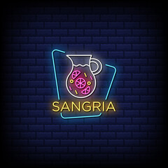 Spanish sangria neon sign style text