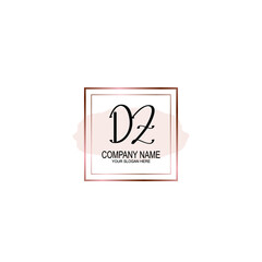 Initial DZ Handwriting, Wedding Monogram Logo Design, Modern Minimalistic and Floral templates for Invitation cards	
