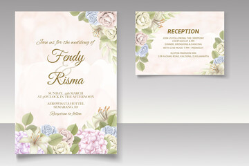 Elegant floral template wedding card