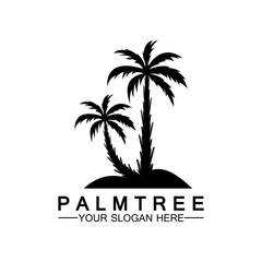 Obraz premium Palm tree summer logo template