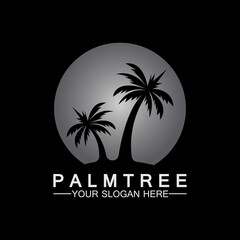 Obraz premium Palm tree summer logo template