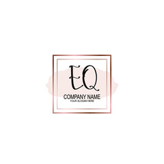 Initial EQ Handwriting, Wedding Monogram Logo Design, Modern Minimalistic and Floral templates for Invitation cards	
