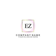 Initial EZ Handwriting, Wedding Monogram Logo Design, Modern Minimalistic and Floral templates for Invitation cards	
