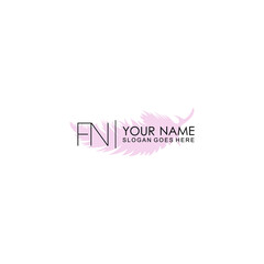 Fototapeta na wymiar Initial FN Handwriting, Wedding Monogram Logo Design, Modern Minimalistic and Floral templates for Invitation cards 