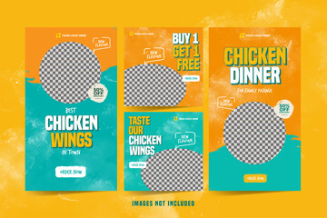 chicken wings instagram template for food social media advertising