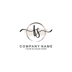 Initial FS Handwriting, Wedding Monogram Logo Design, Modern Minimalistic and Floral templates for Invitation cards	
